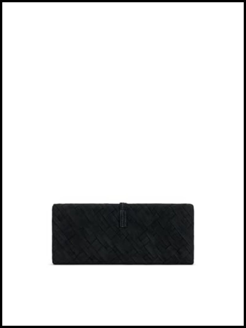 Faux Suede Woven Clutch Detachable Strap Gold Hardware - Picture 3 of 6